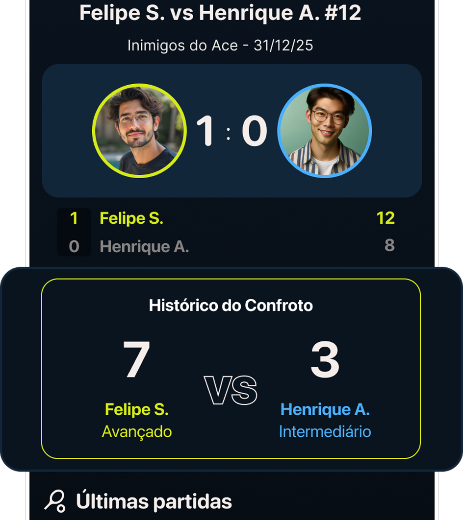 Tela de Head to Head do Twenty Two